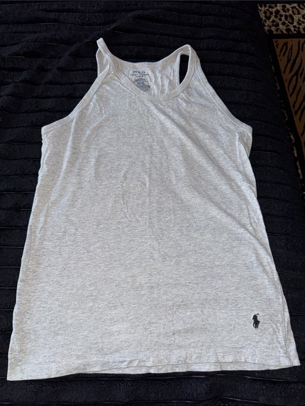 Ralph Lauren Light Gray Racerback Tank with Pony Emblem